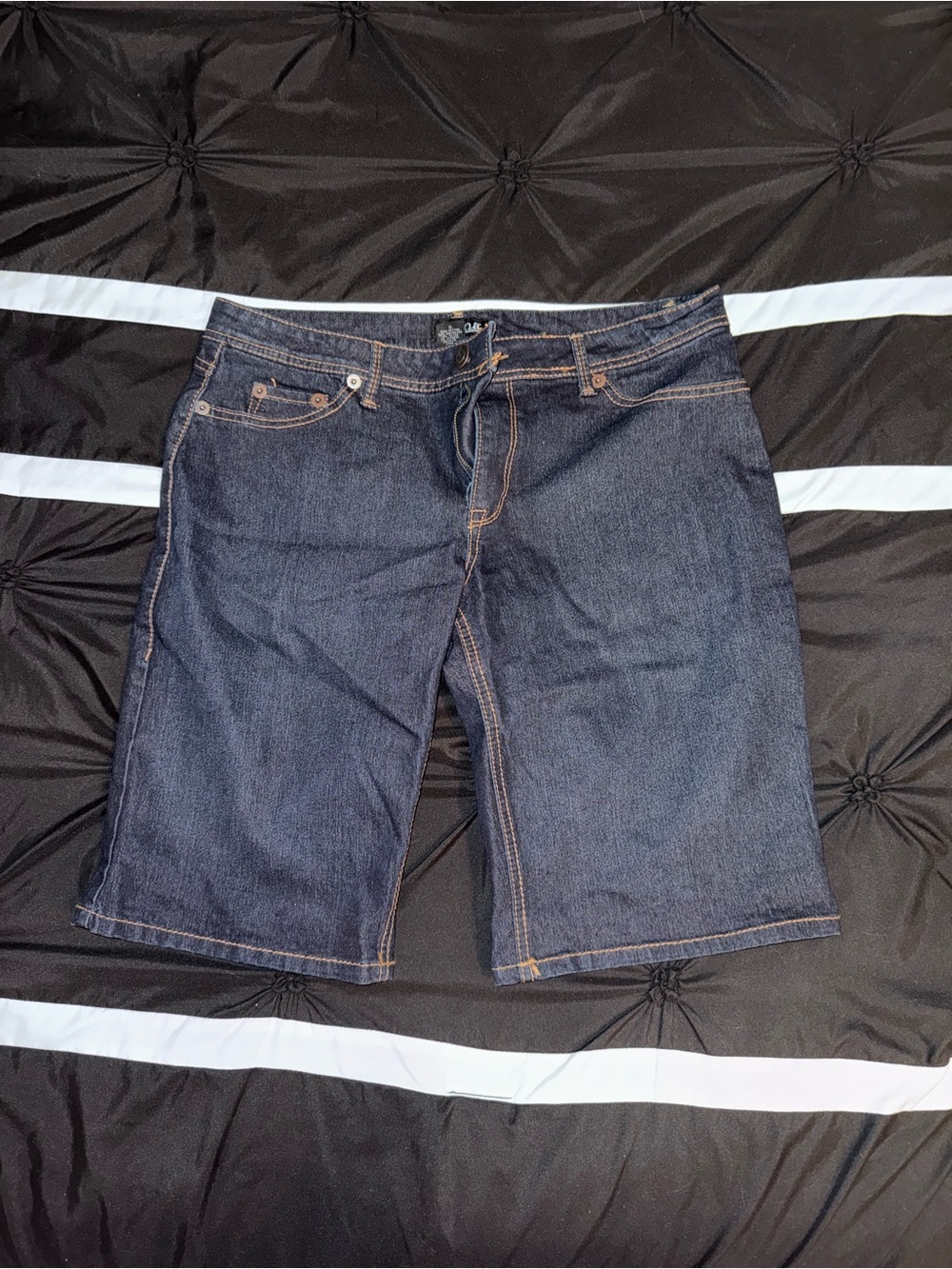 a.n.a Dark Indigo Denim Shorts with Contrast Stitching